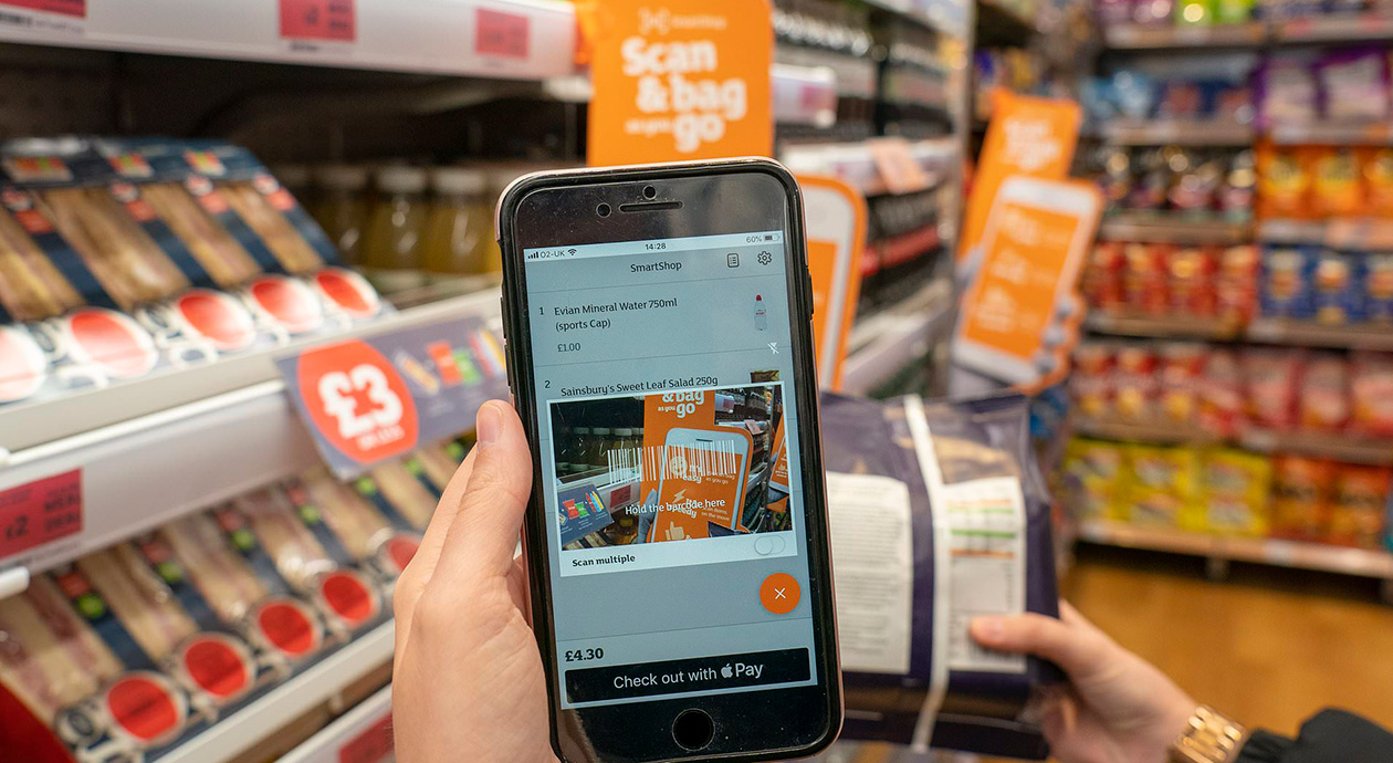 Kassaloze Sainsbury's supermarkt in Londen