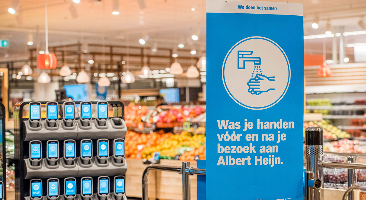 Coronamaatregelen in de supermarkt