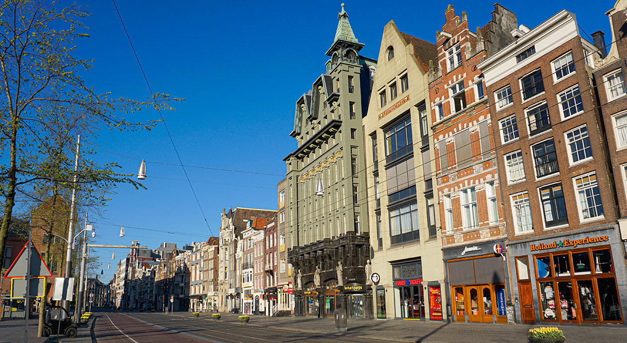 Lege winkelstraten in Amsterdam